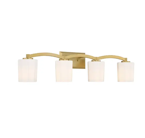 Whitney 4-Light Bathroom Vanity in Warm Brass - Image 3