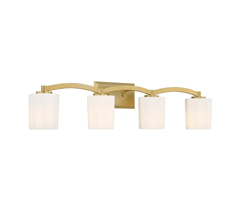 Whitney 4-Light Bathroom Vanity in Warm Brass - Image 3