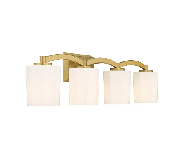 Whitney 4-Light Bathroom Vanity in Warm Brass - Image 4