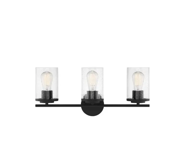 Marshall 3-Light Bathroom Vanity Light in Matte Black