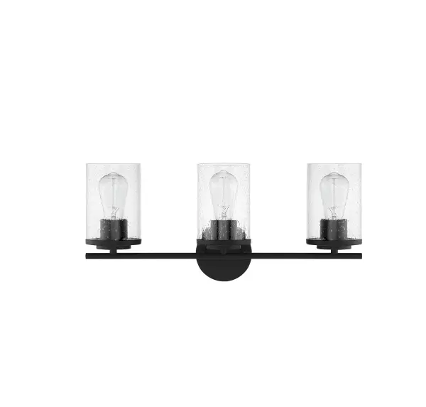 Marshall 3-Light Bathroom Vanity Light in Matte Black - Image 3
