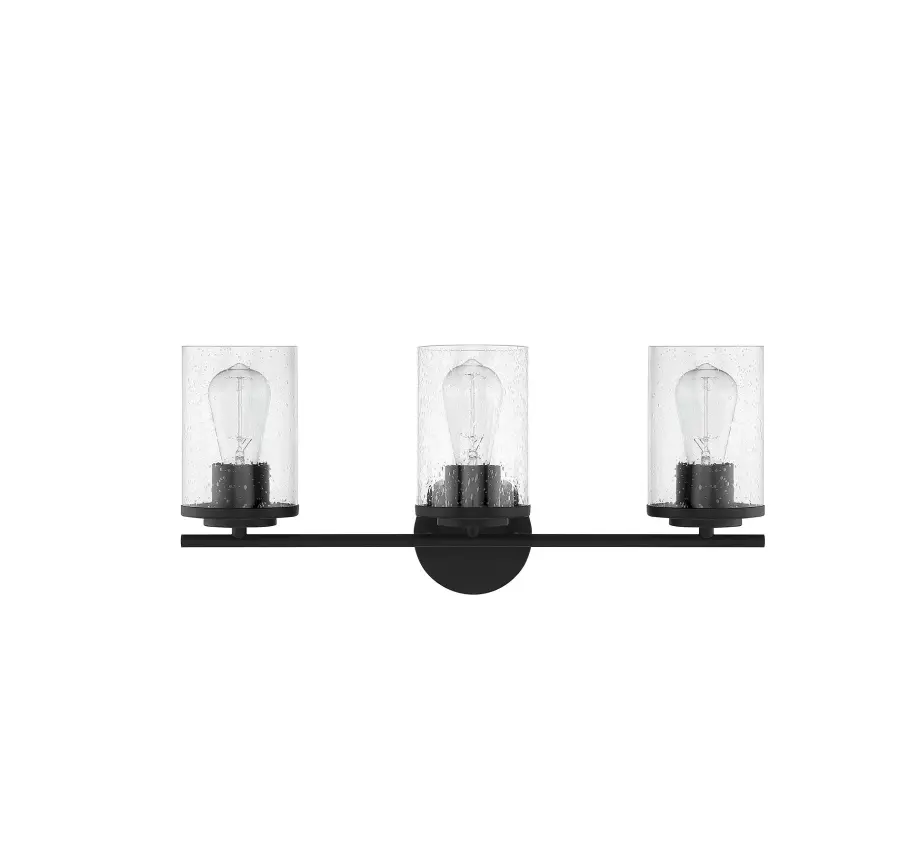 Marshall 3-Light Bathroom Vanity Light in Matte Black - Image 4