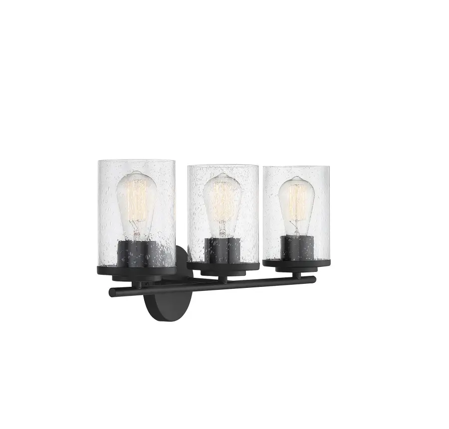 Marshall 3-Light Bathroom Vanity Light in Matte Black - Image 8