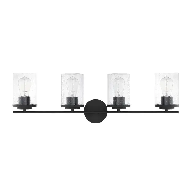 Marshall 4-Light Bathroom Vanity Light in Matte Black - Image 4
