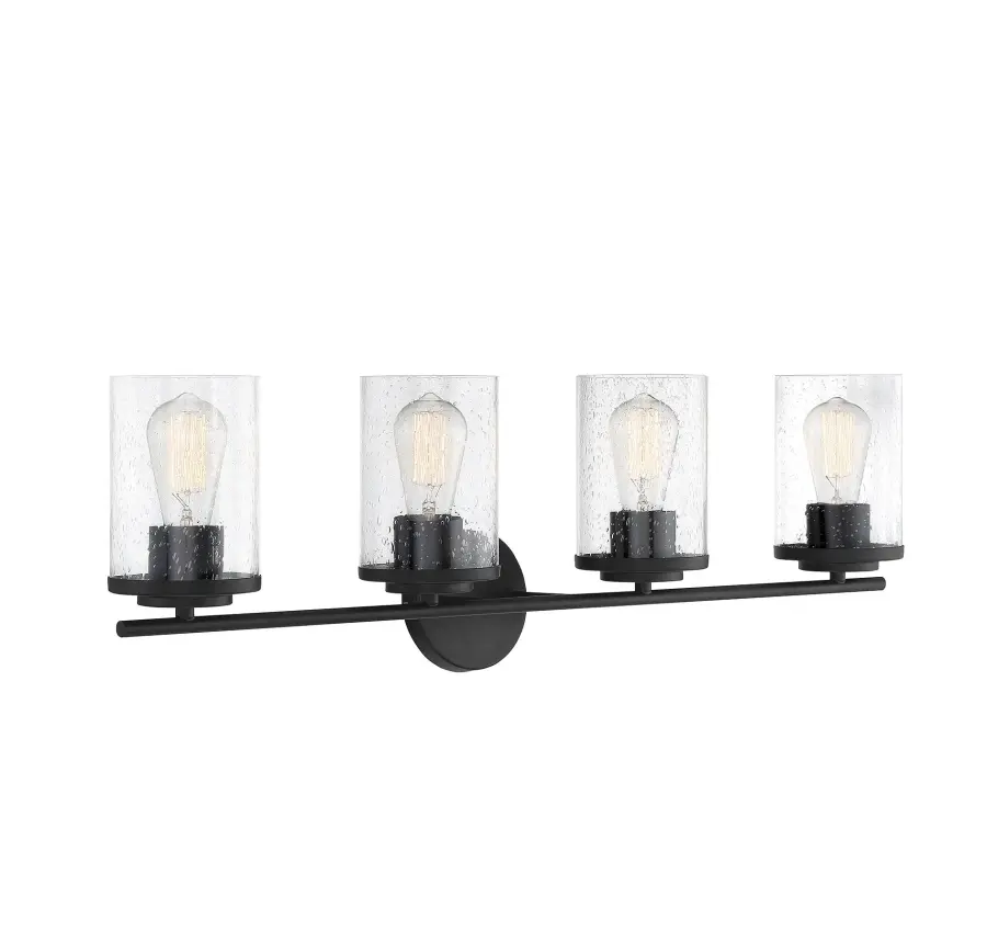 Marshall 4-Light Bathroom Vanity Light in Matte Black - Image 6