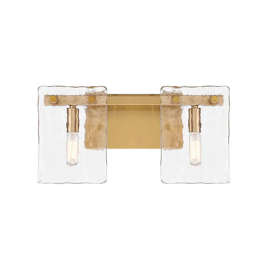 Genry Two Light Bathroom Vanity in Warm Brass - Image 1