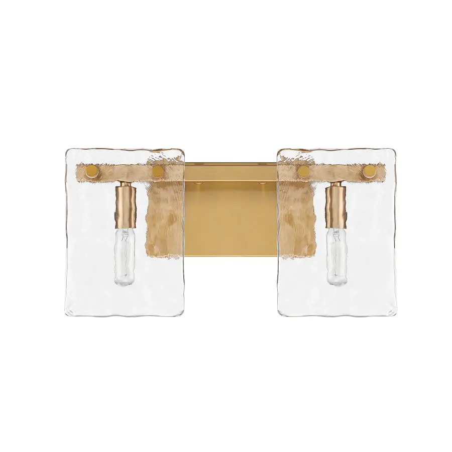 Genry Two Light Bathroom Vanity in Warm Brass - Image 2