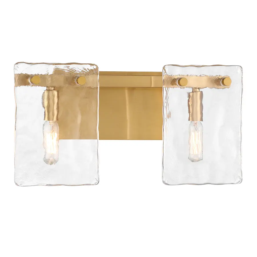 Genry Two Light Bathroom Vanity in Warm Brass - Image 3