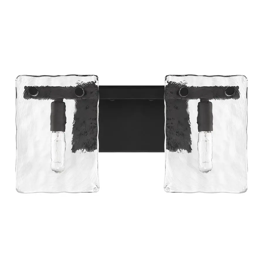 Genry 2-Light Bathroom Vanity Light in Matte Black - Image 2