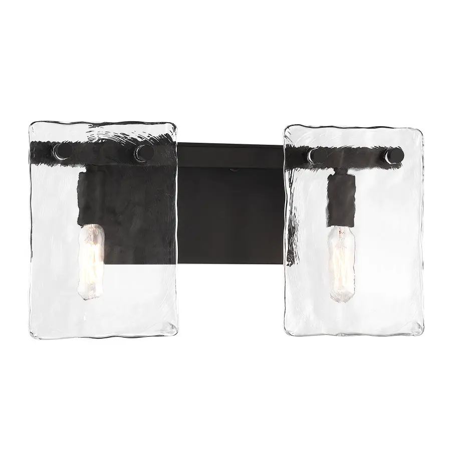 Genry 2-Light Bathroom Vanity Light in Matte Black - Image 3