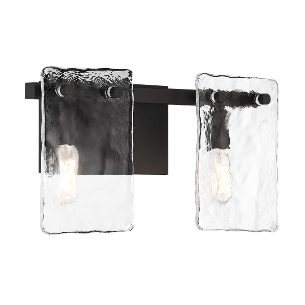 Genry 2-Light Bathroom Vanity Light in Matte Black - Image 4