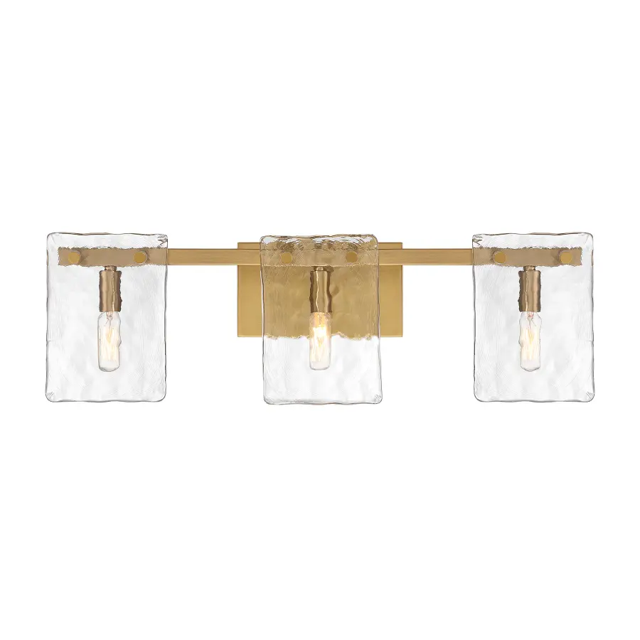 Genry Three Light Bathroom Vanity in Warm Brass - Image 1