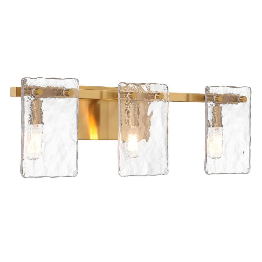 Genry Three Light Bathroom Vanity in Warm Brass - Image 4