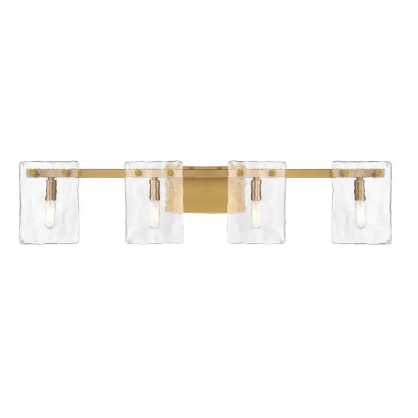 Genry Four Light Bathroom Vanity in Warm Brass - Image 1