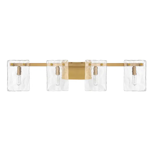 Genry Four Light Bathroom Vanity in Warm Brass - Image 2
