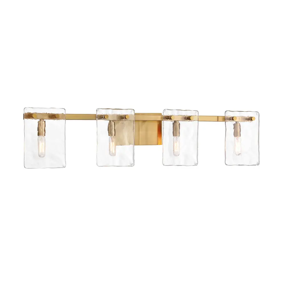 Genry Four Light Bathroom Vanity in Warm Brass - Image 3