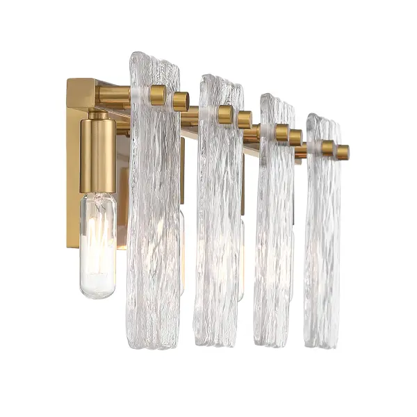 Genry Four Light Bathroom Vanity in Warm Brass - Image 5