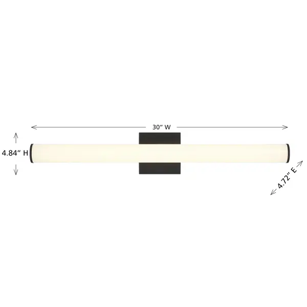 Colt 30" Contemporary LED Cylinder Vanity Light in Black - Image 6