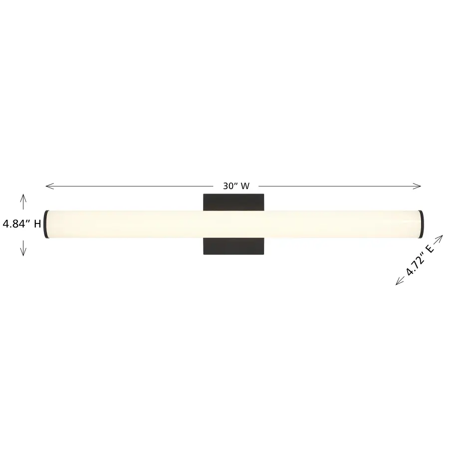 Colt 30" Contemporary LED Cylinder Vanity Light in Black - Image 6