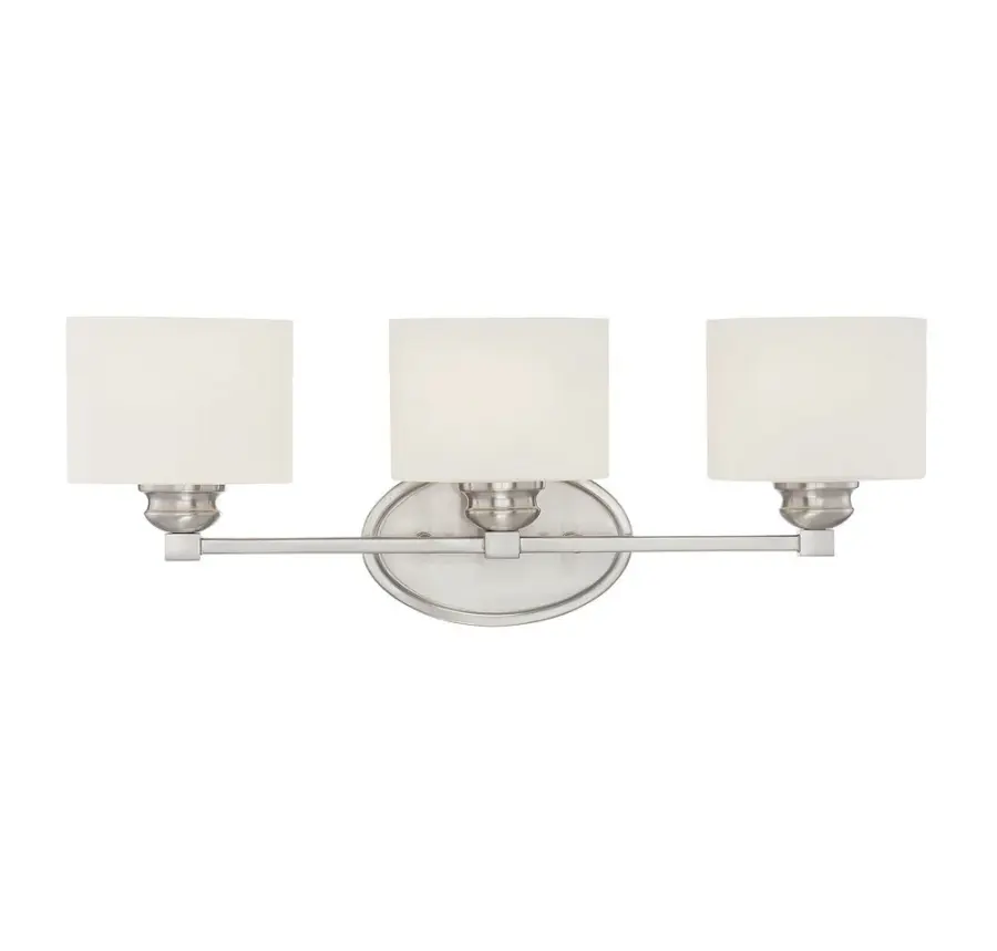 Kane 3-Light Bathroom Vanity Light in Satin Nickel - Image 1