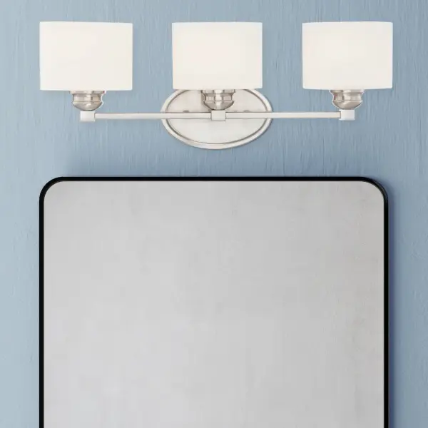 Kane 3-Light Bathroom Vanity Light in Satin Nickel - Image 3
