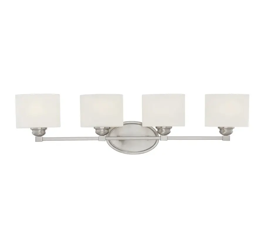 Kane 4-Light Bathroom Vanity Light in Satin Nickel - Image 1
