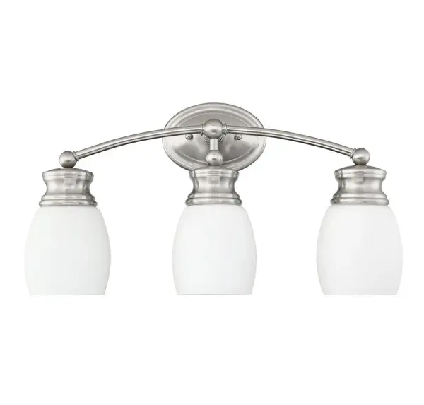 Elise 3-Light Bathroom Vanity Light in Satin Nickel - alternate view