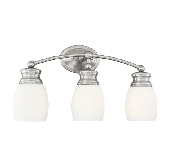 Elise 3-Light Bathroom Vanity Light in Satin Nickel - Image 3