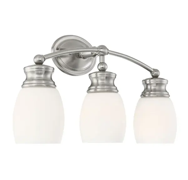 Elise 3-Light Bathroom Vanity Light in Satin Nickel - Image 4