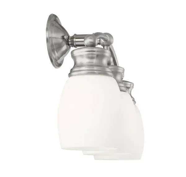 Elise 3-Light Bathroom Vanity Light in Satin Nickel - Image 5