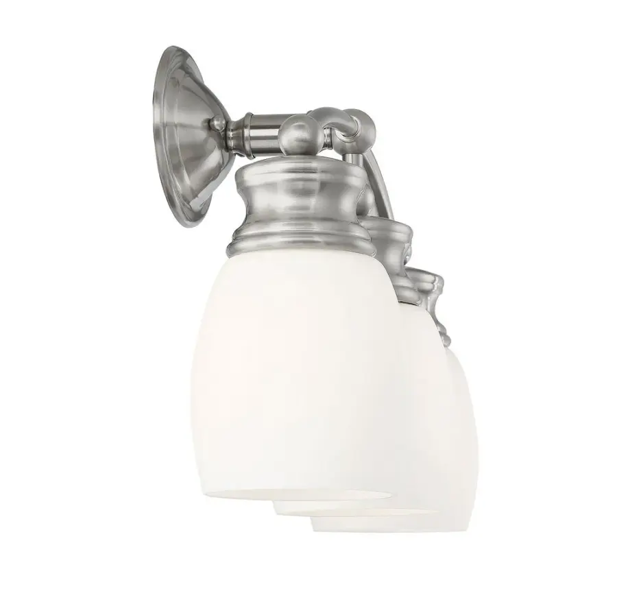 Elise 3-Light Bathroom Vanity Light in Satin Nickel - Image 5
