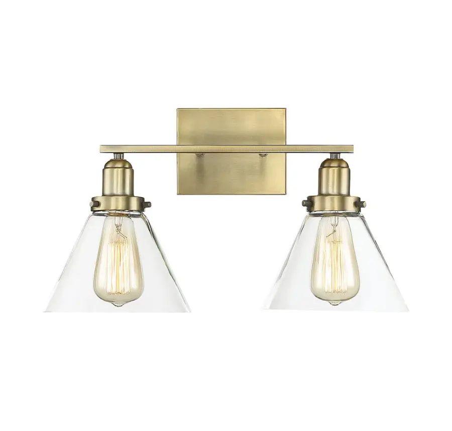 Drake Two Light Bath Bar in Warm Brass - Image 1
