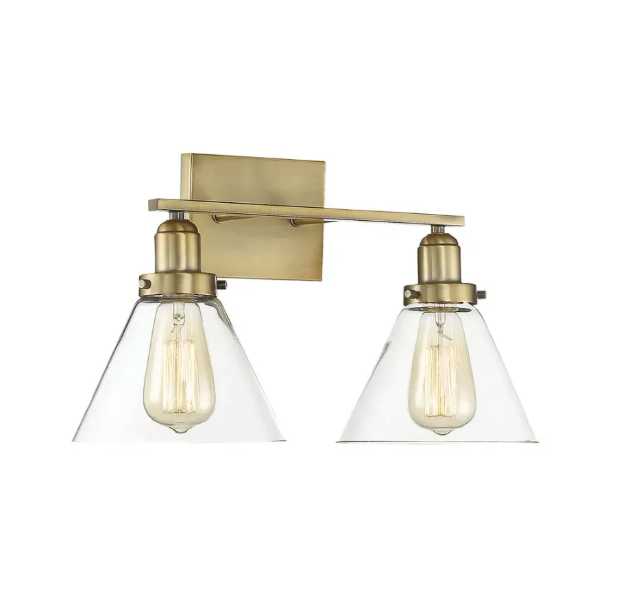 Drake Two Light Bath Bar in Warm Brass - Image 3