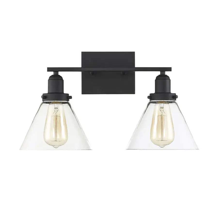 Drake 2-Light Bathroom Vanity Light in Black - Image 2