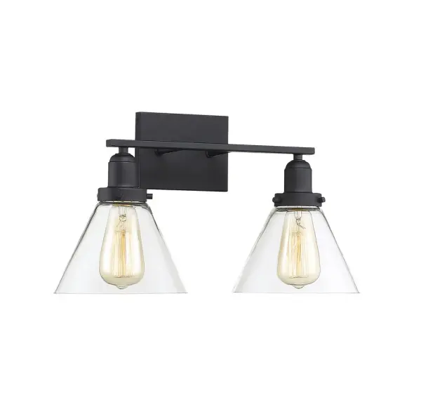 Drake 2-Light Bathroom Vanity Light in Black - Image 3