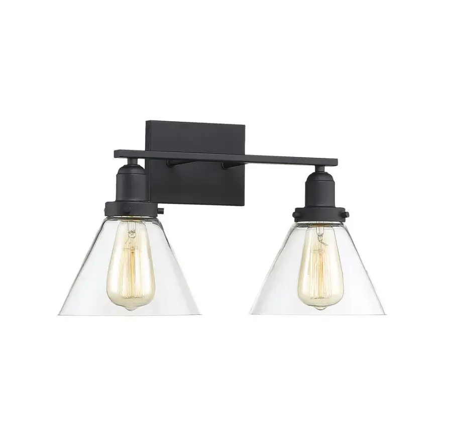 Drake 2-Light Bathroom Vanity Light in Black - Image 3
