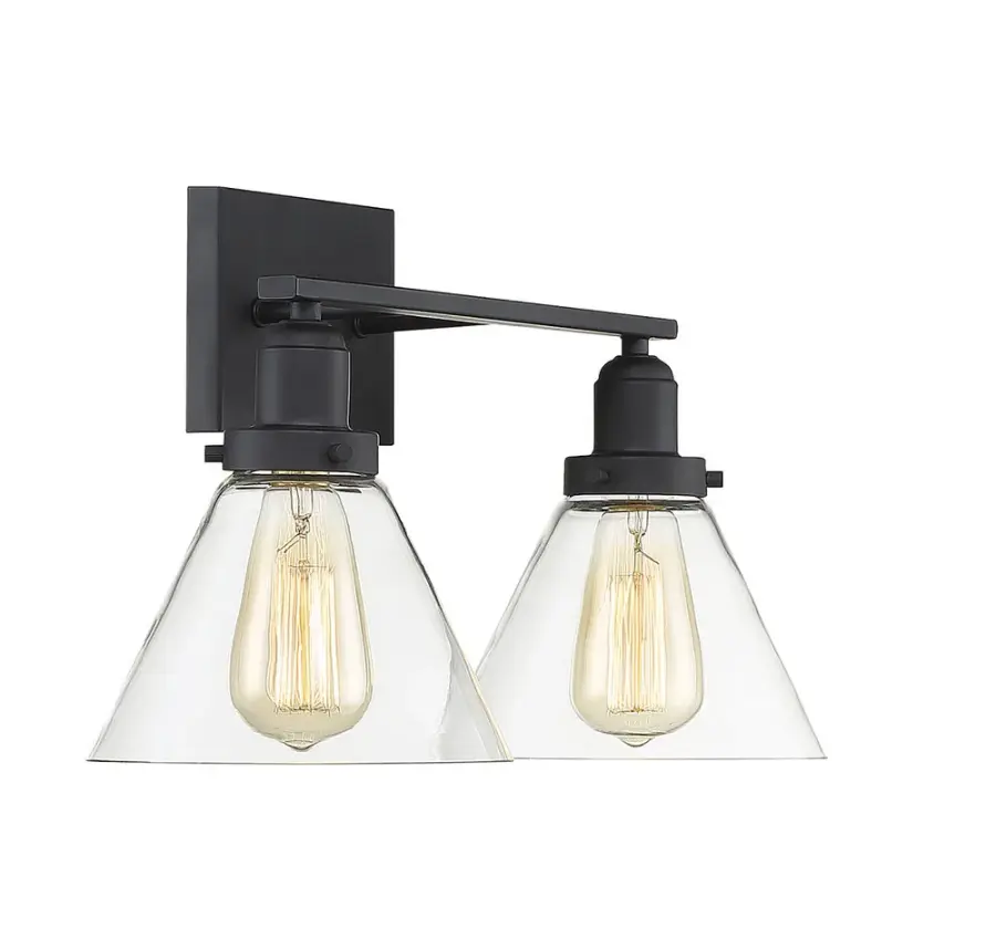 Drake 2-Light Bathroom Vanity Light in Black - Image 4
