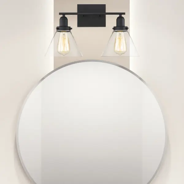 Drake 2-Light Bathroom Vanity Light in Black - Image 7