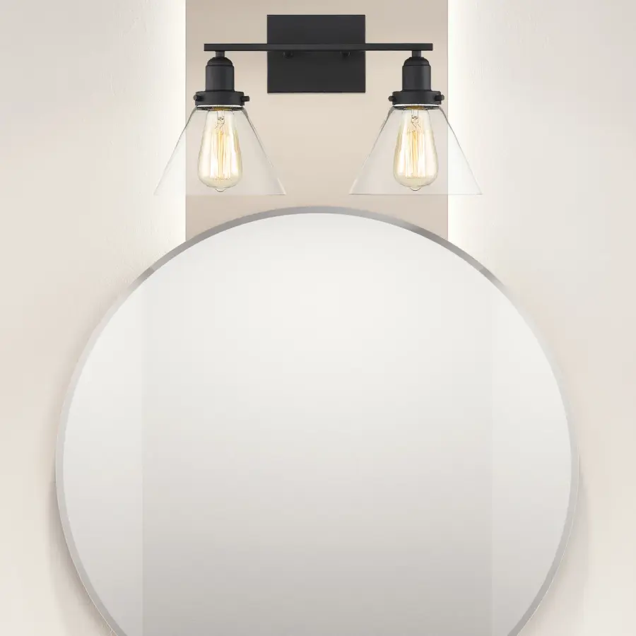 Drake 2-Light Bathroom Vanity Light in Black - Image 7