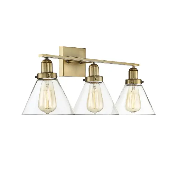 Drake Three Light Bath Bar in Warm Brass - Image 4