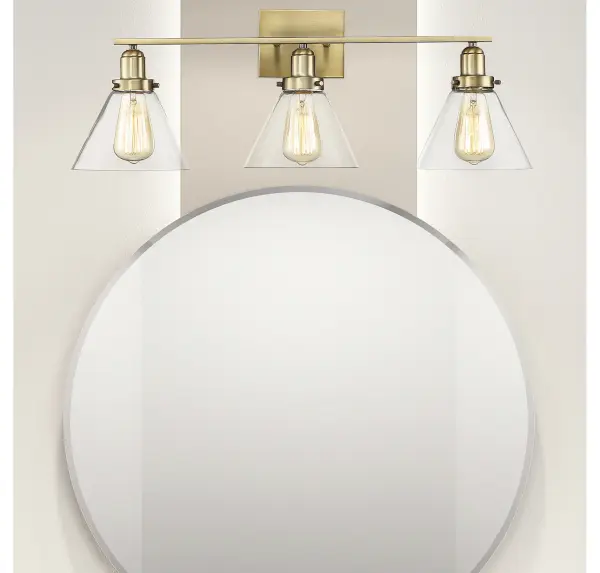 Drake Three Light Bath Bar in Warm Brass - Image 7