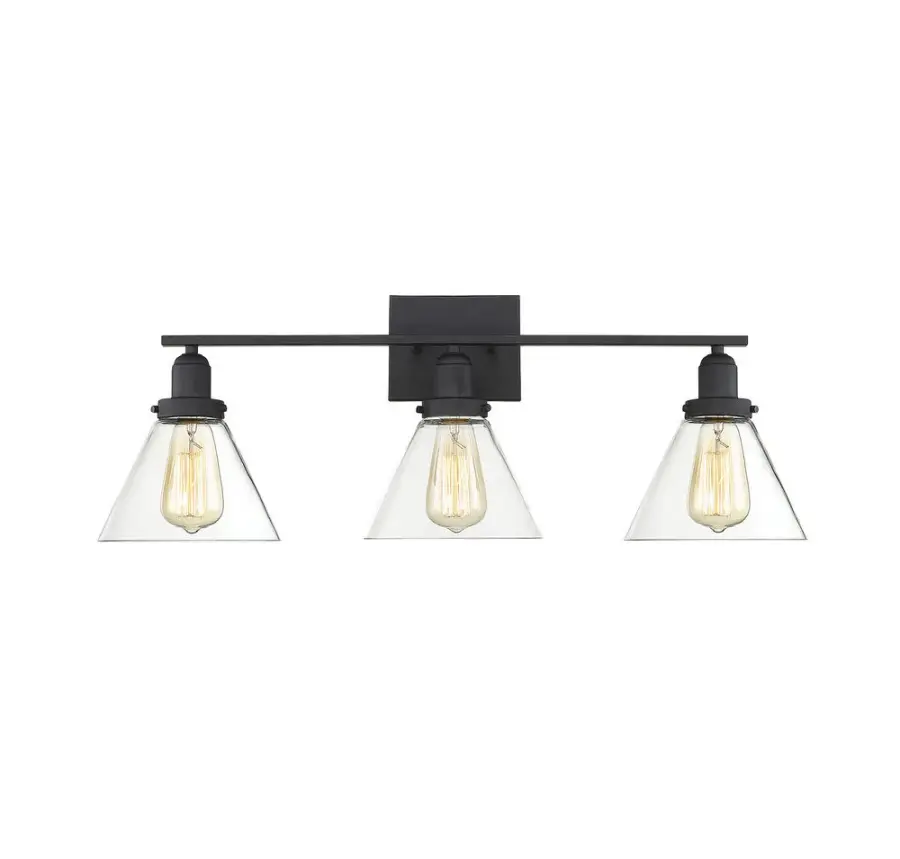 Drake 3-Light Bathroom Vanity Light in Black - Image 1