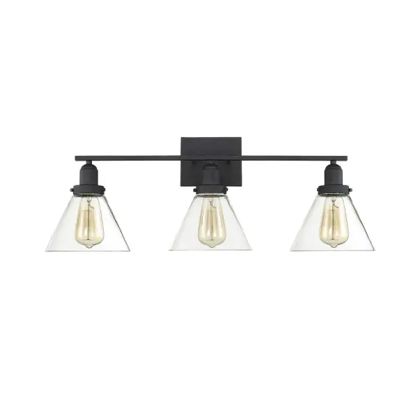 Drake 3-Light Bathroom Vanity Light in Black - alternate view