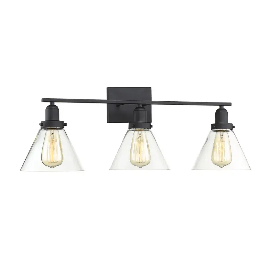 Drake 3-Light Bathroom Vanity Light in Black - Image 3