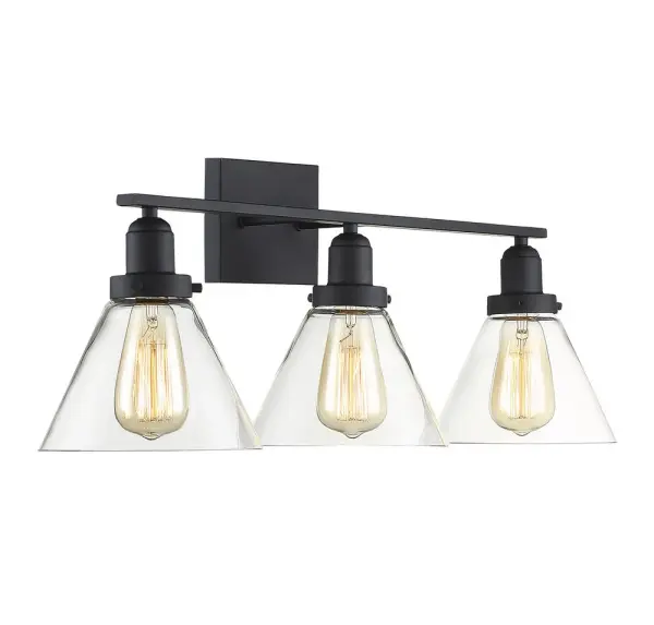Drake 3-Light Bathroom Vanity Light in Black - Image 4