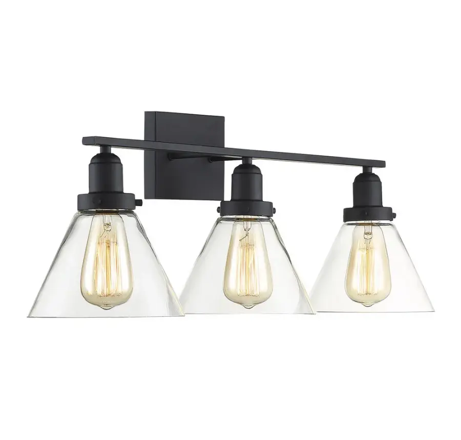Drake 3-Light Bathroom Vanity Light in Black - Image 4