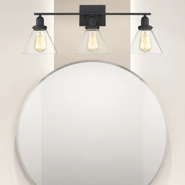 Drake 3-Light Bathroom Vanity Light in Black - Image 7