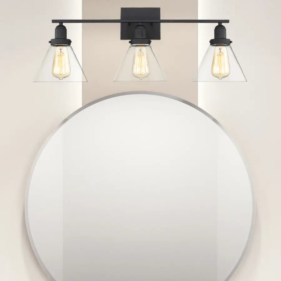 Drake 3-Light Bathroom Vanity Light in Black - Image 7