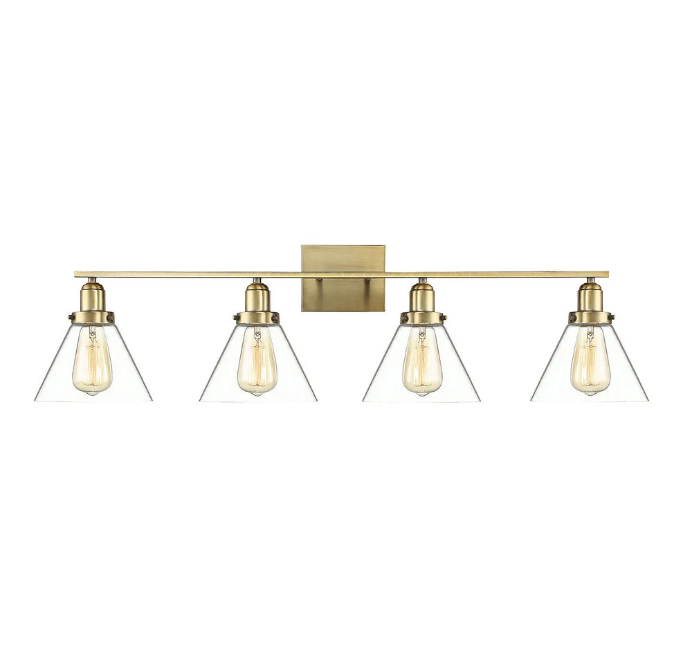 Drake Four Light Bath Bar in Warm Brass