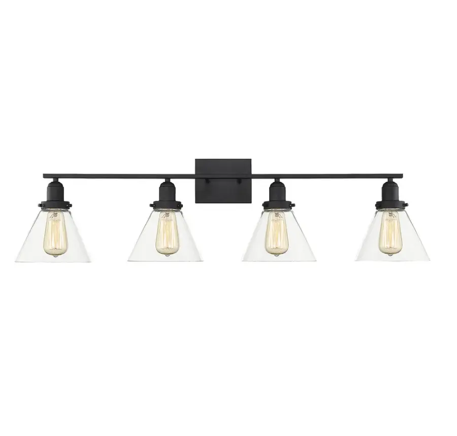 Drake 4-Light Bathroom Vanity Light in Black - Image 1